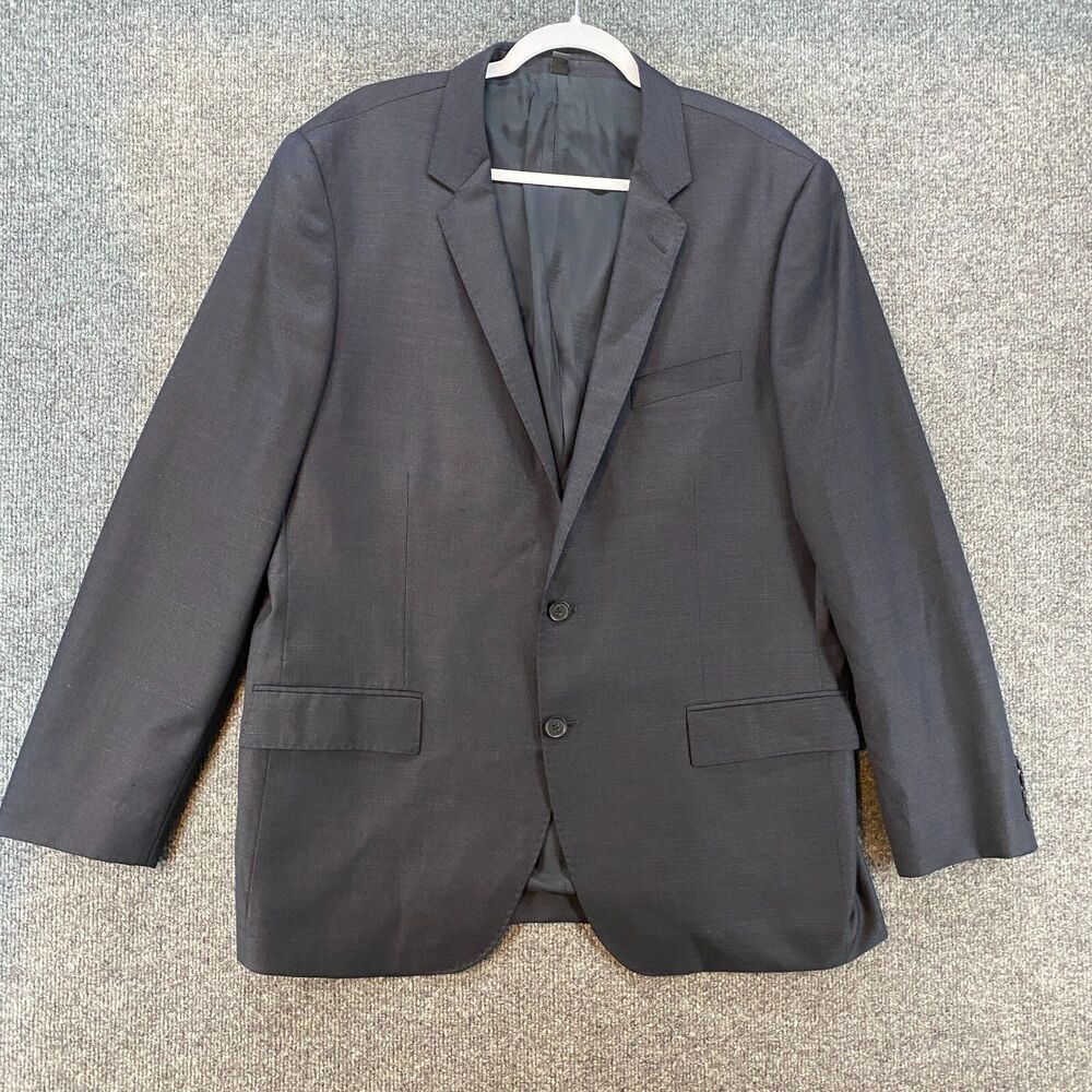 J Crew Blazer Jacket Mens 46R Blue‎ Thompson Wool Blend Button Up Sport Coat